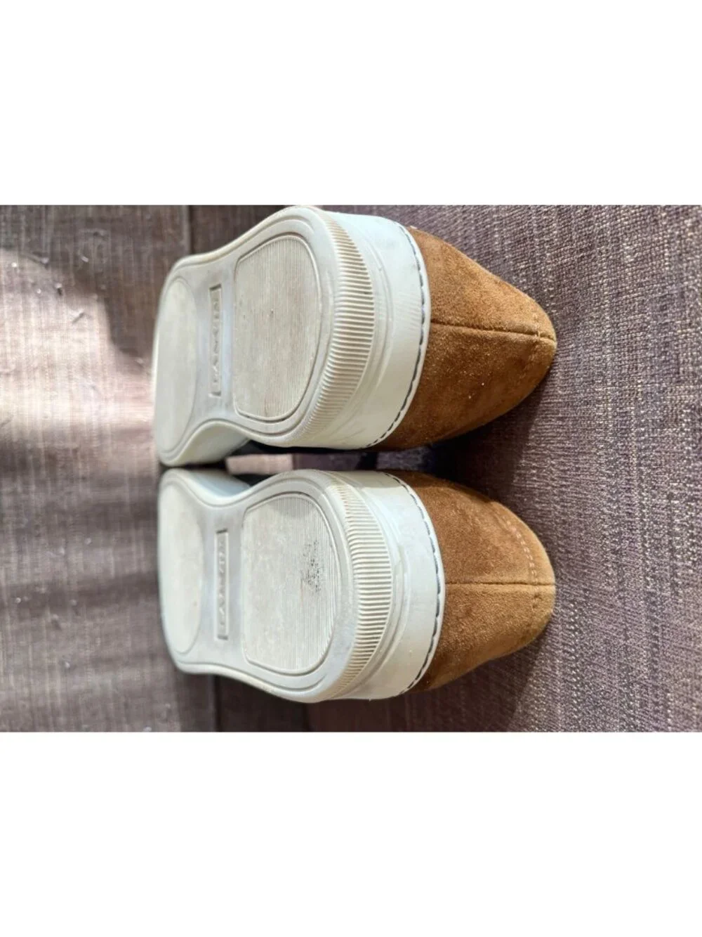 LANVIN Men's Two Tone Suede Leather Slip On Sneakers Size 8